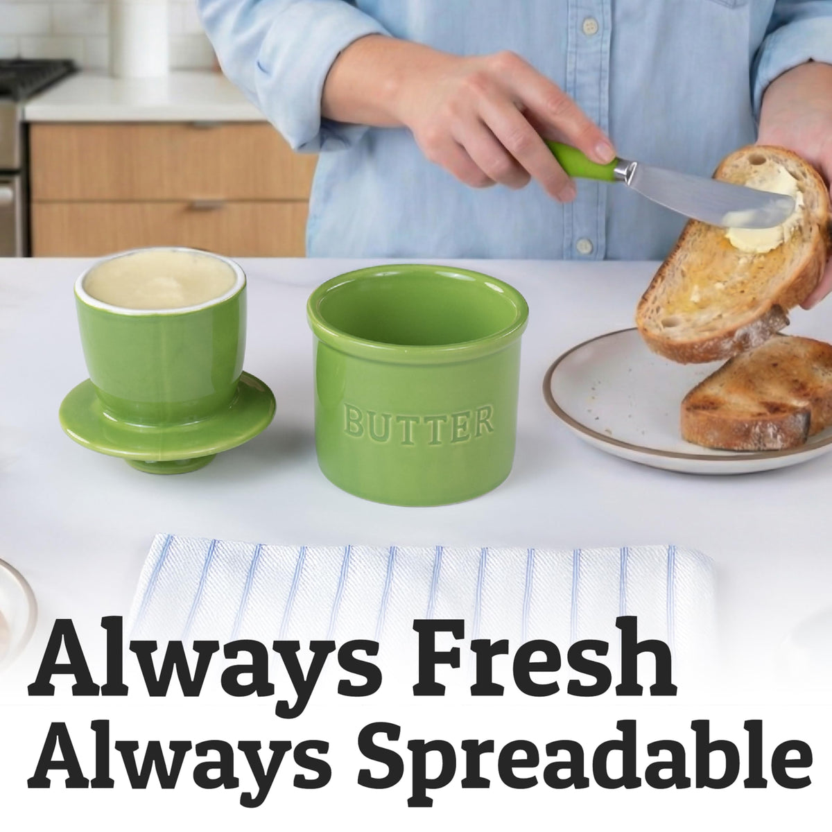 Priority Chef airtight water seal guards against dust and insects while preserving butter freshness