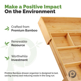 Pristine Bamboo natural bamboo grain close-up highlights quality material for daily use.