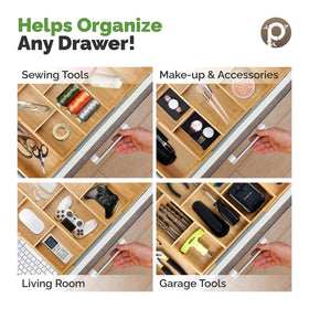 Pristine Bamboo ten-compartment layout clearly separates utensils for easy reach.