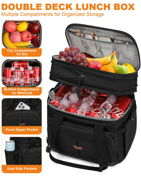 Pritent Lunch Box ergonomic handle and padded strap reduce shoulder strain.