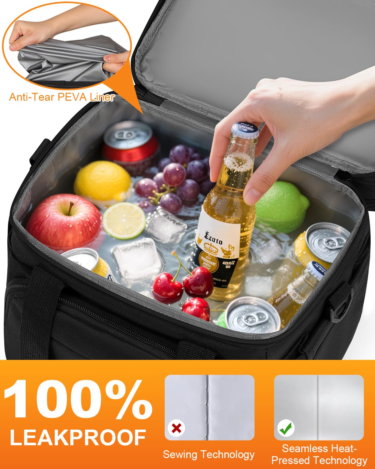 Pritent Lunch Box expands in height to fit larger meals or snacks.