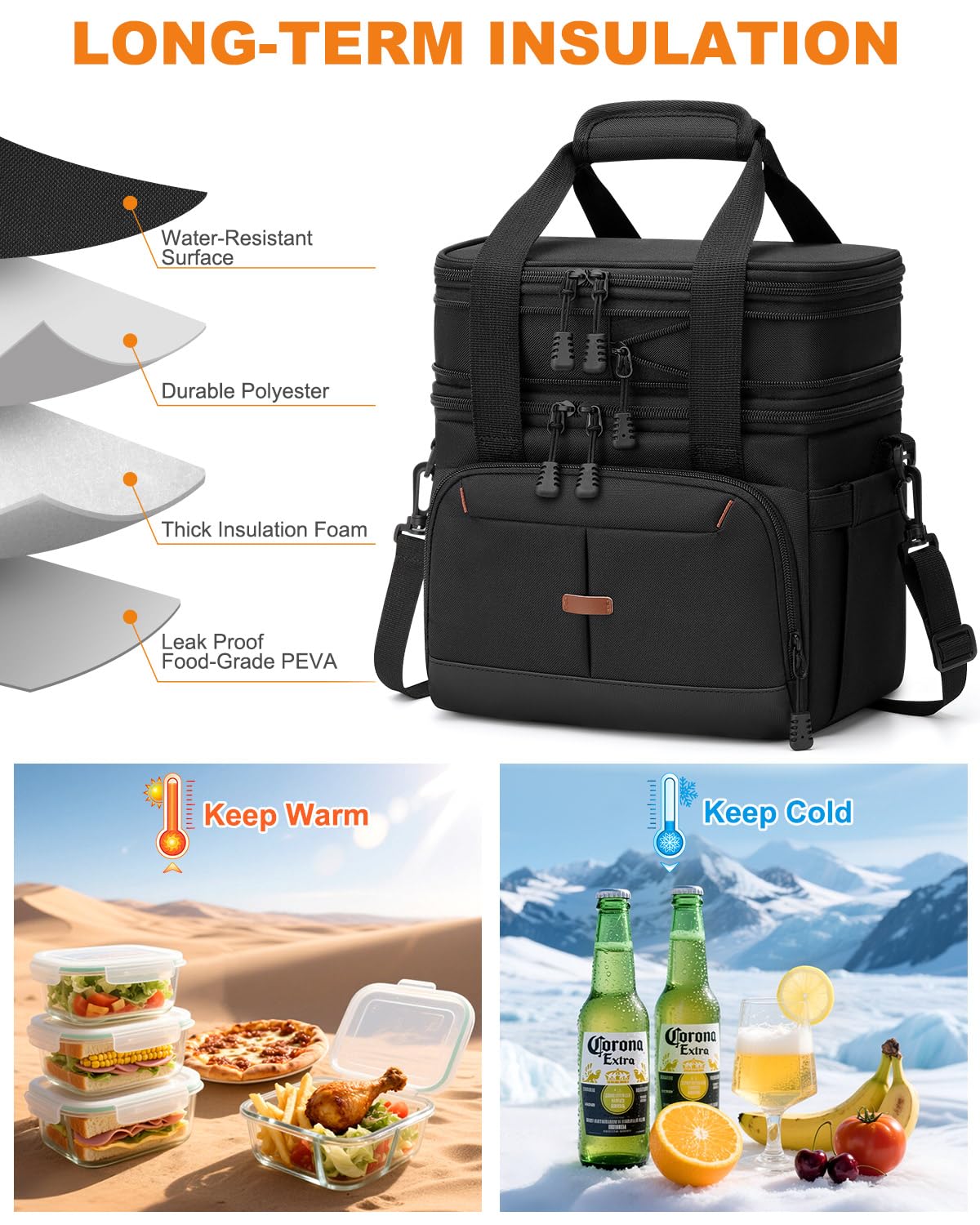 Pritent Lunch Box front pocket stores essentials for quick access.