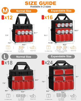 Pritent Lunch Box side pockets hold water bottles for on-the-go hydration.