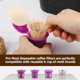 Pro Mael disposable filter for Keurig keeps cleanup quick and mess-free.
