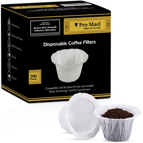 Pro Mael disposable K Cup filter pack for Keurig, mess-free brewing.