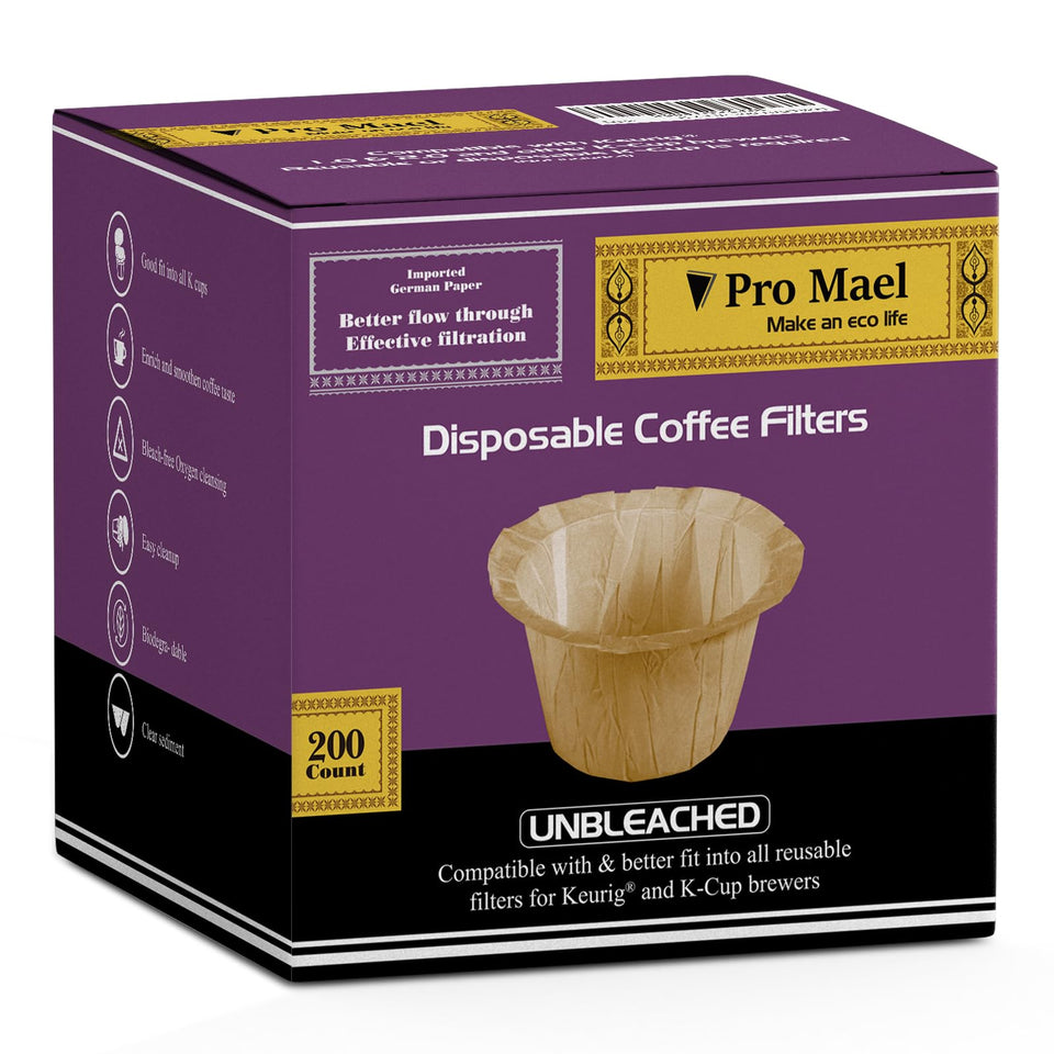 Pro Mael disposable K-Cup filter pack in box for convenient single-use brewing