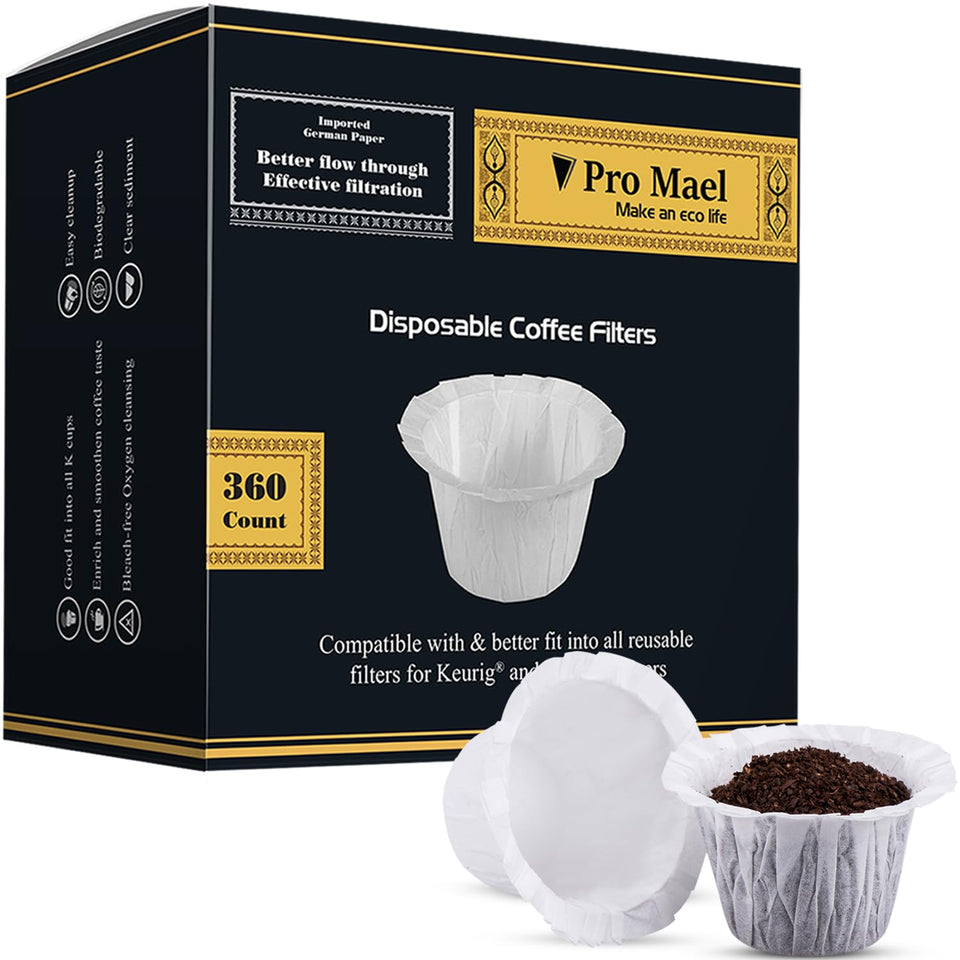 Pro Mael k-cup filter paper compatible with Keurig for easy single-serve brewing