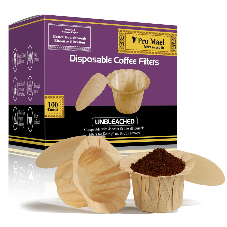 Pro Mael k cup filters with lid for Keurig—secure lid for mess-free brewing
