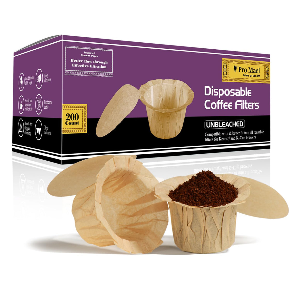 Pro Mael lid filter for Keurig 1.0/2.0 shows easy single-serve compatibility.
