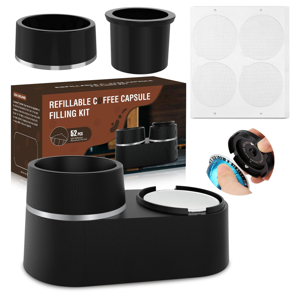 Pro Mael Vertuo pods kit dual-slot station for easy refilling and precision.