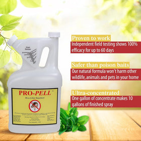 PRO-PELL bottle pour demonstrates easy dilution for large areas.