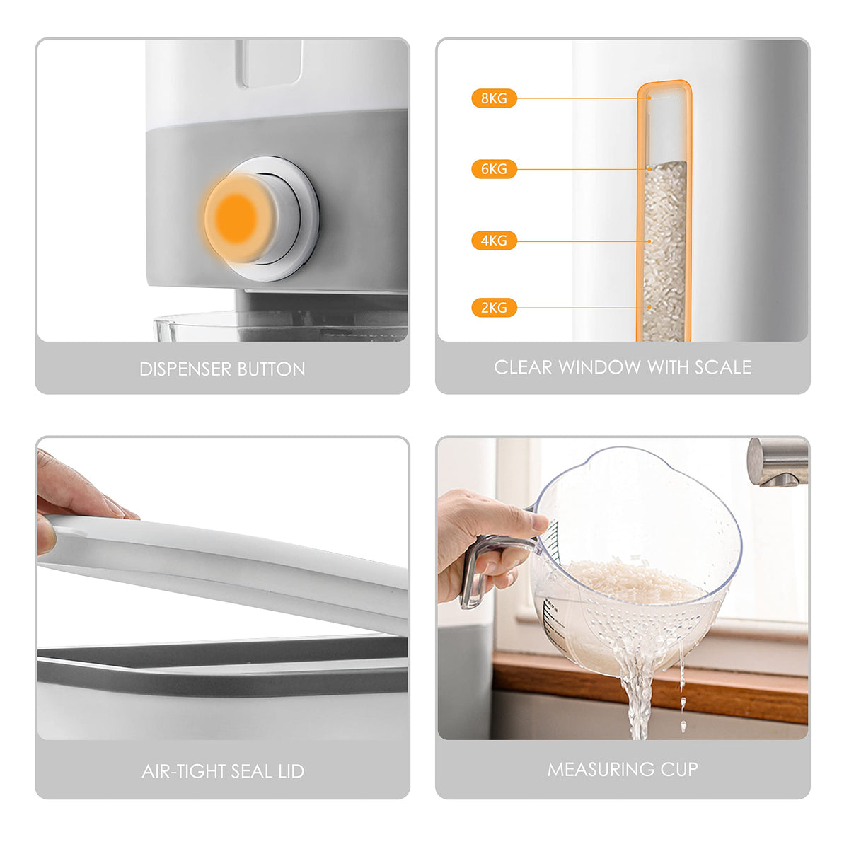 Proarea kitchen storage idea for grains, beans, and cereals.