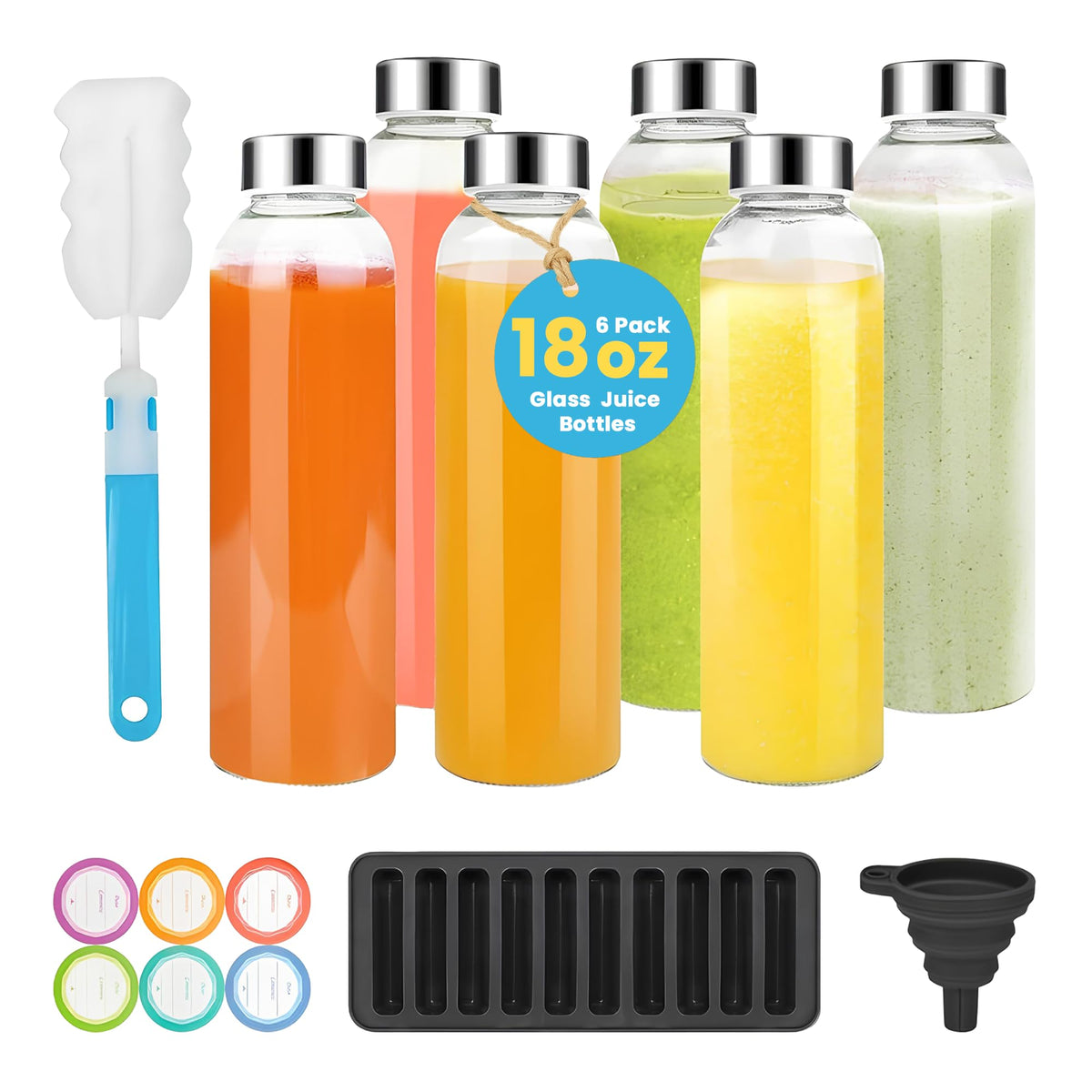 PROBTTL 18oz glass bottle with lid keeps drinks fresh on the go.