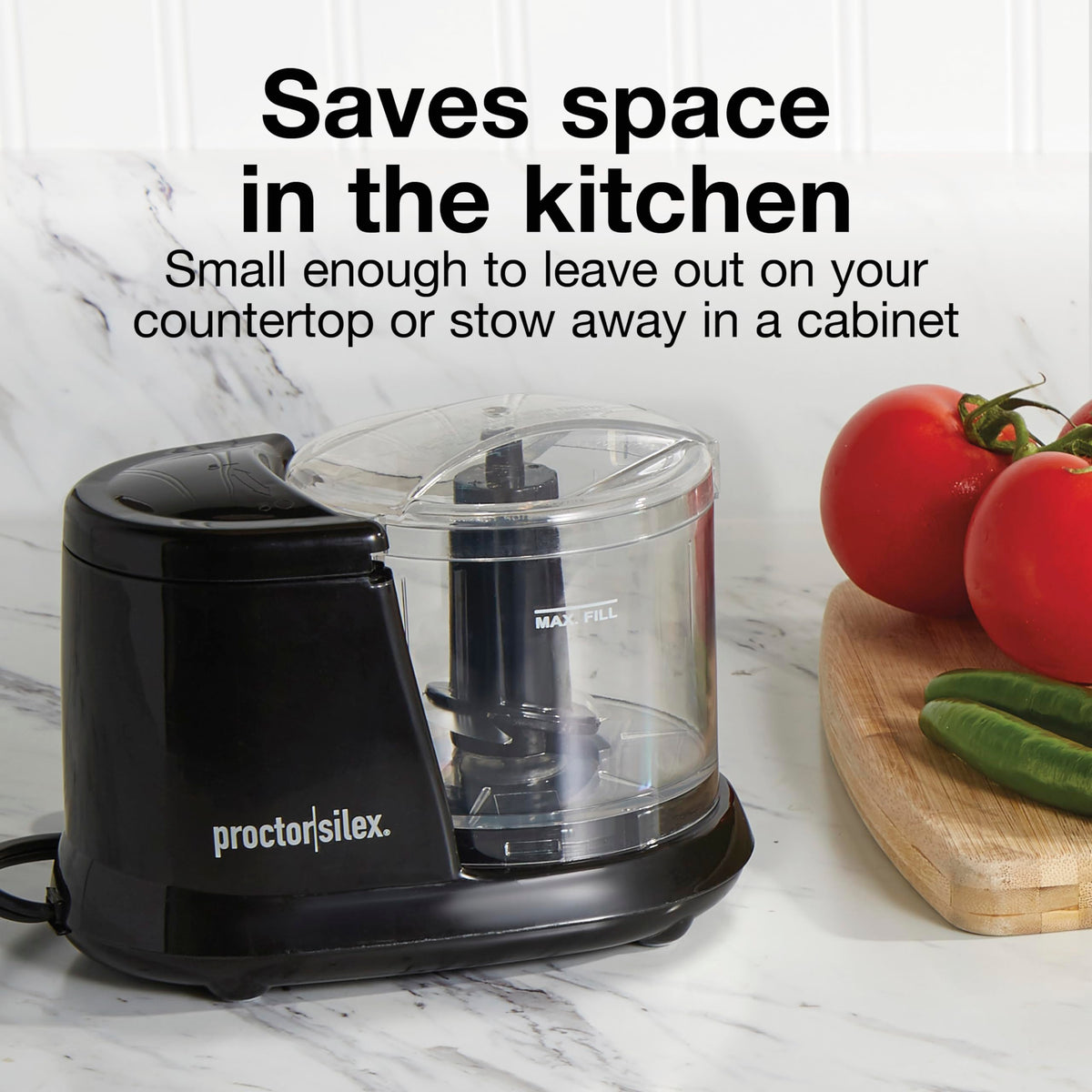 Proctor Silex 1.5 Cup Chopper parts are dishwasher safe for easy cleanup