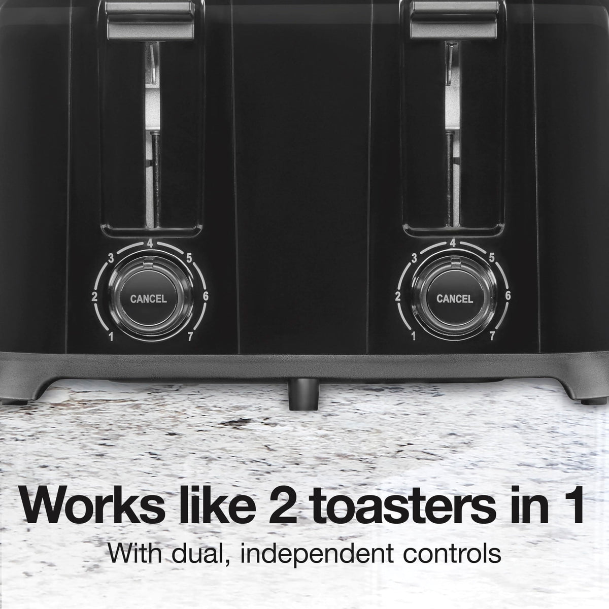 Proctor Silex toaster showing cool-touch walls for safe handling
