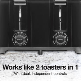 Proctor Silex toaster showing cool-touch walls for safe handling