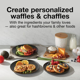 Green indicator light signals readiness on the Proctor Silex mini waffle maker