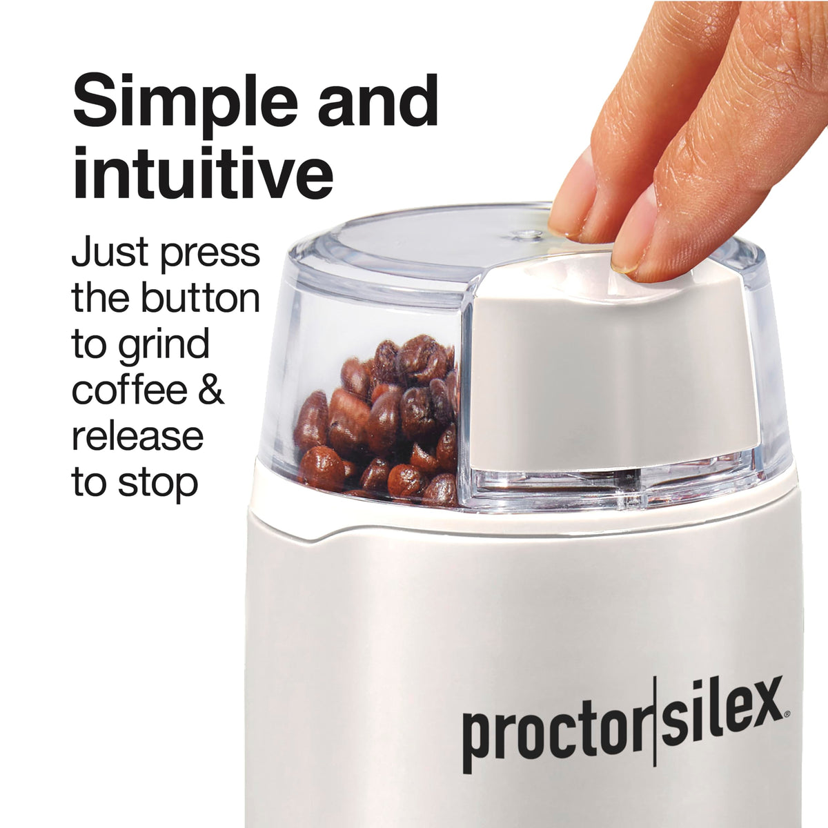 Closeup of Proctor Silex Fresh Grind blades showing stainless steel durability