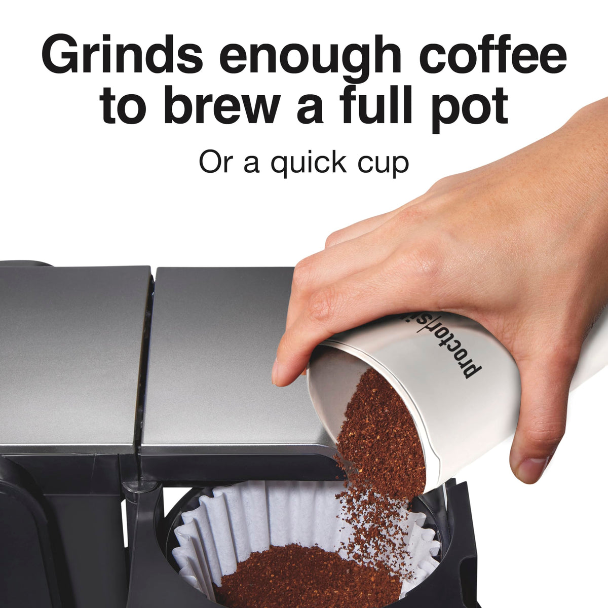 Proctor Silex Fresh Grind grinding spices like peppercorns and fennel