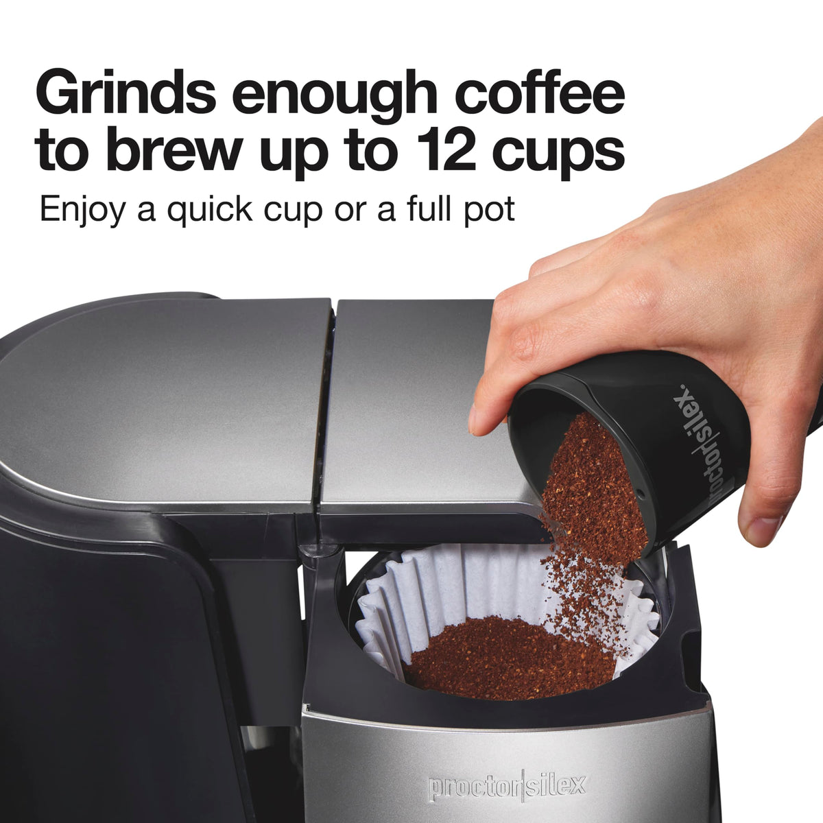 Proctor Silex Fresh Grind lid interlock for safe operation.
