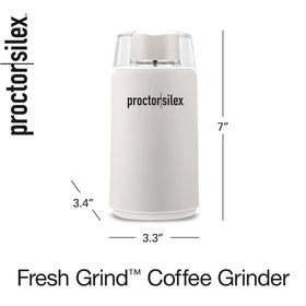 Safety on/off button on Proctor Silex Fresh Grind for controlled grinding