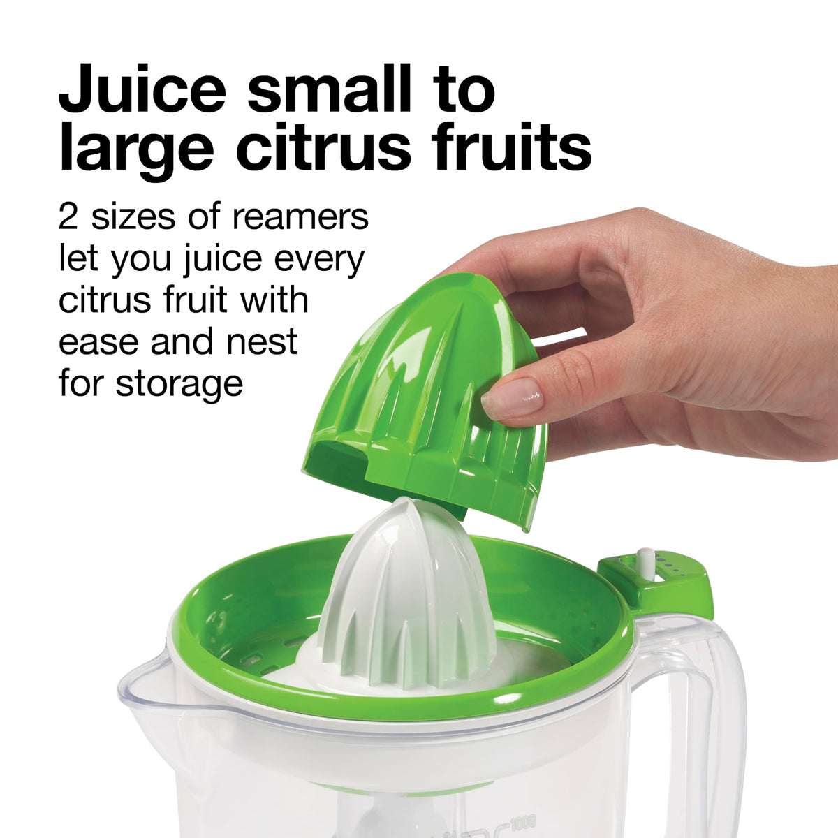 Proctor Silex juicer pulp-strainer keeps pulp out of your glass.