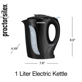 Proctor Silex K2071PS black finish adds a sleek kitchen style.