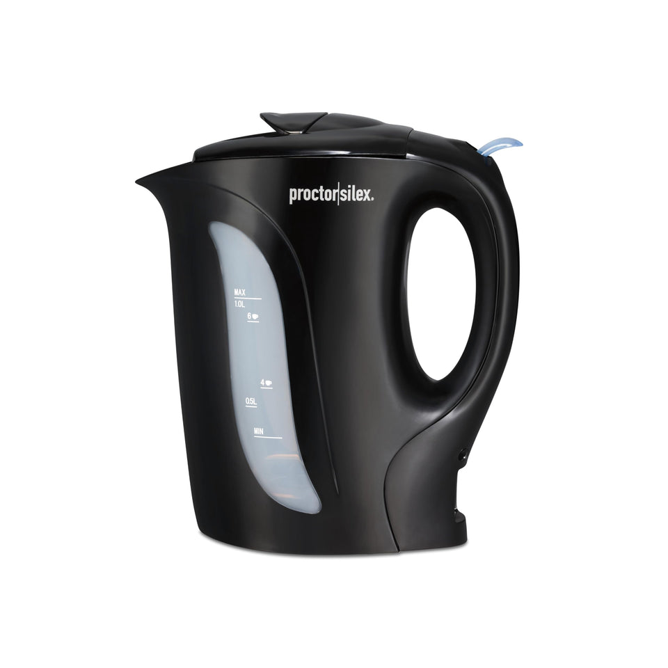 Proctor Silex K2071PS kettle with detachable cord for easy serving.