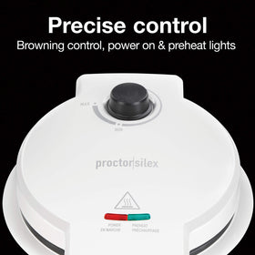 Proctor Silex nonstick plates provide easy release and simple cleanup