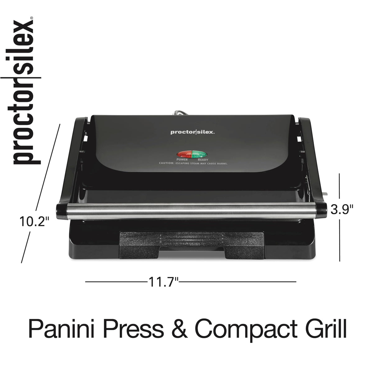 Proctor Silex Panini Press compact countertop design fits small kitchens