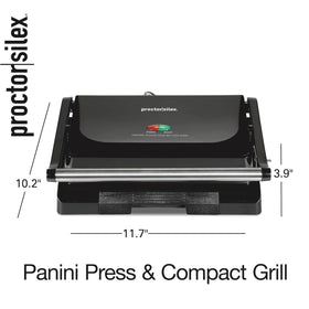 Proctor Silex Panini Press compact countertop design fits small kitchens