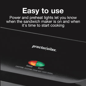 Proctor Silex Panini Press drip tray catching drippings to keep counters clean