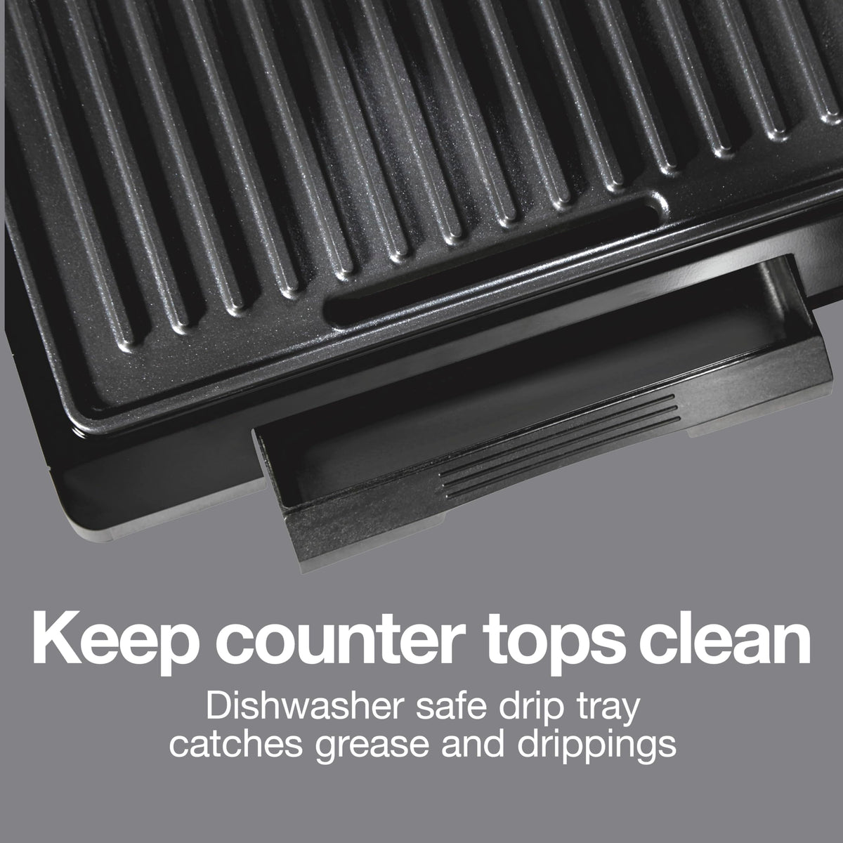 Proctor Silex Panini Press lid with latch for upright compact storage