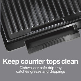 Proctor Silex Panini Press lid with latch for upright compact storage