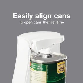 Proctor Silex power opener magnetic top grips cans securely for easy removal.