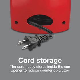 Cord storage inside base reduces countertop clutter