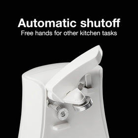 Proctor Silex power opener cord storage keeps the counter clutter-free.