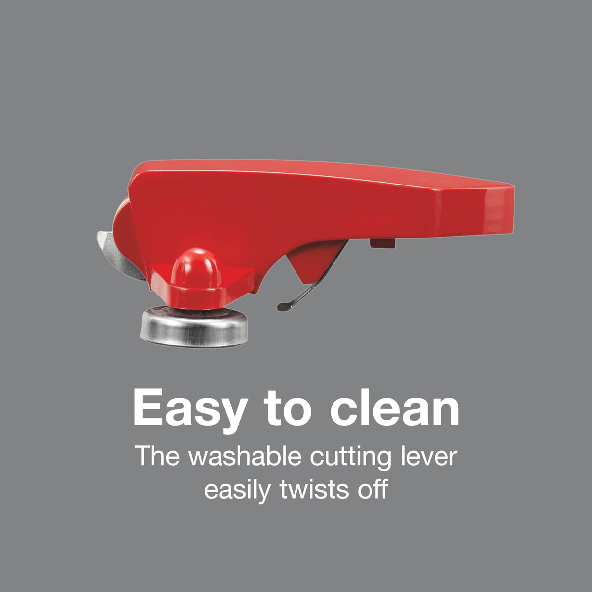 Removable cutting lever shown for easy cleaning and maintenance