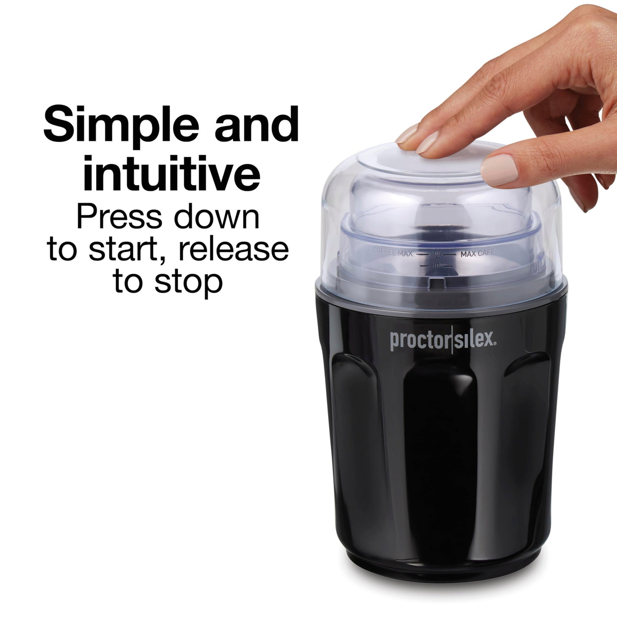 Grinds enough to brew up to 12 cups for gatherings.