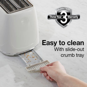 Proctor Silex toaster on a counter ready to toast everyday loaves.
