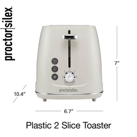 Proctor Silex toaster front controls provide quick, precise browning choices.