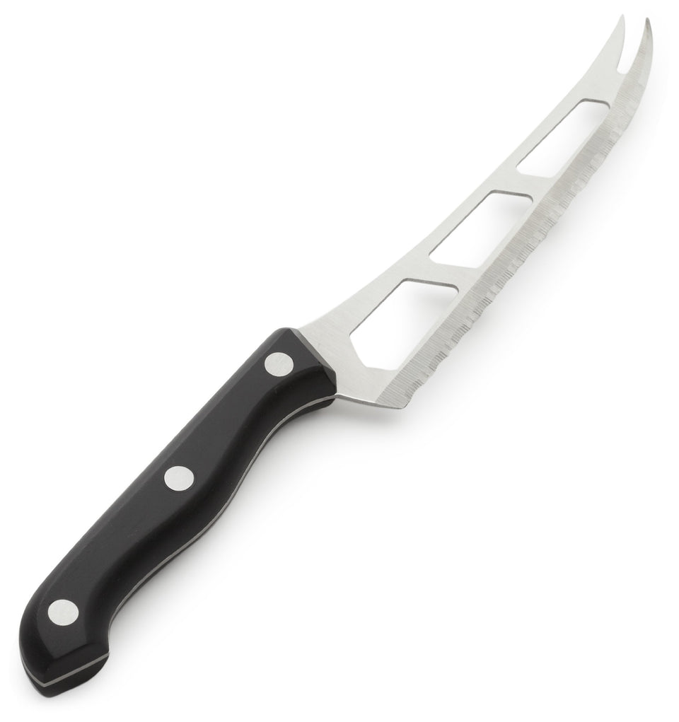 Prodyne CK-300 open-surface blade reduces sticking for effortless cheese slicing.