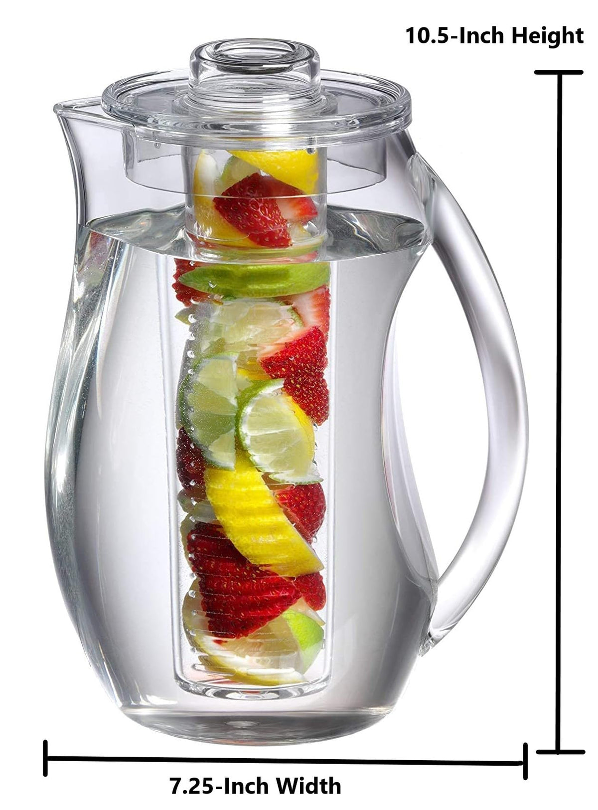 Prodyne Fruit Infusion Pitcher rod-filled-fruit demonstrates natural flavor infusion at home