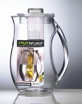 Prodyne Fruit Infusion Pitcher on a stylish table display with vibrant infusions