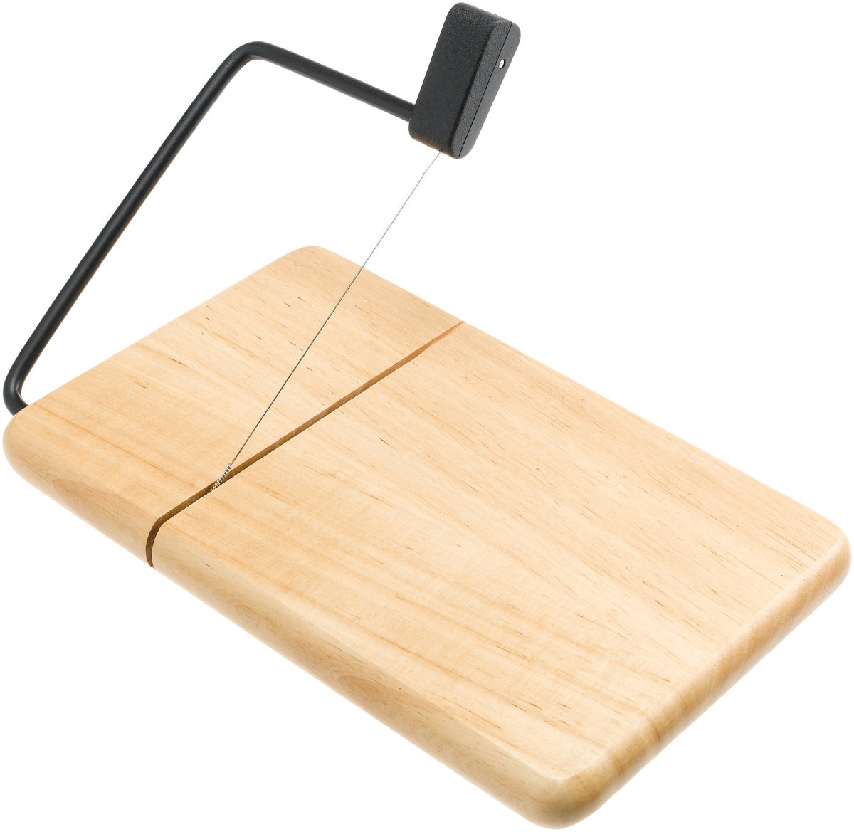 Prodyne thick beechwood cheese slicer with black arm for precise cutting