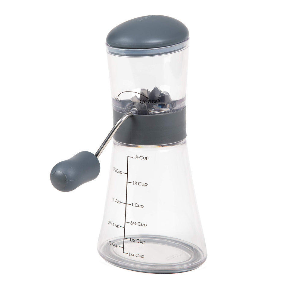 Progressive Nut Chopper with non-skid base gray for quick toppings prep