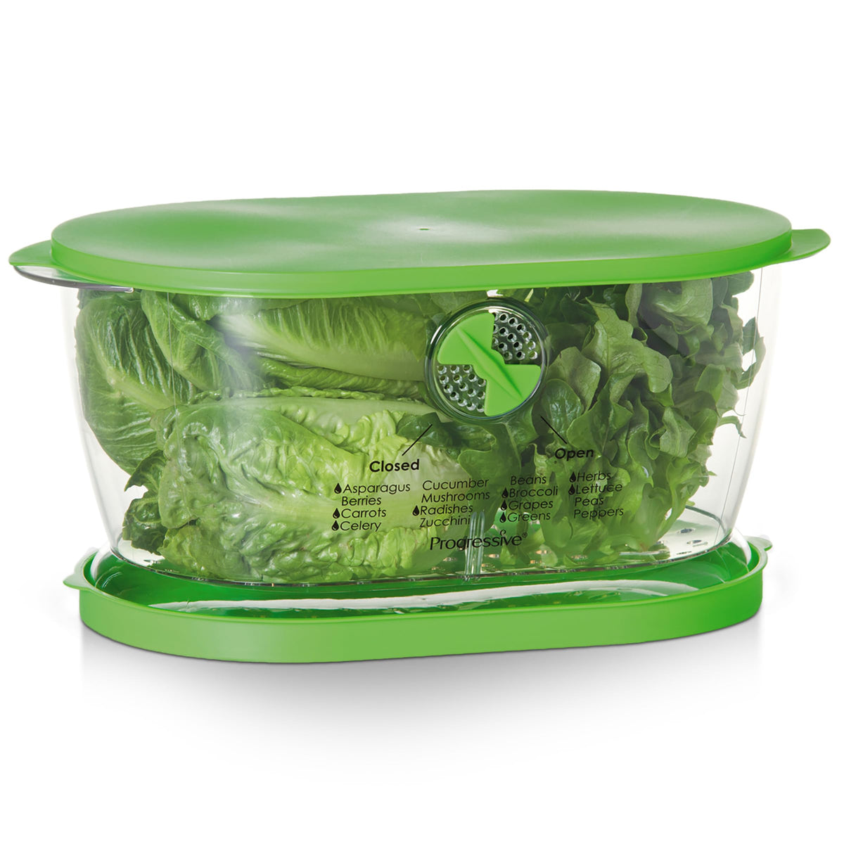 Progressive Prep Solutions Lettuce Keeper with water reservoir preserves produce freshness.