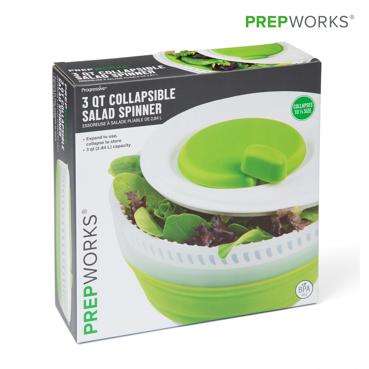 Progressive PrepWorks flat lid supports easy stacking with other items
