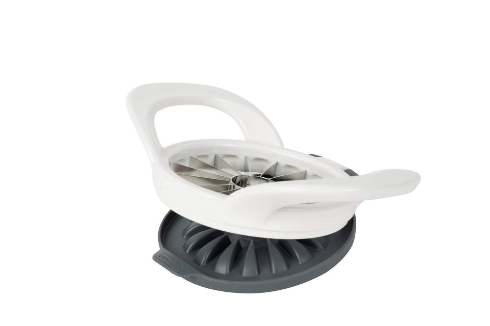 Progressive PrepWorks thin apple slicer creates 16 even slices for easy snacking.