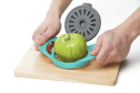 Thin apple slicer in turquoise by PrepWorks for fast core removal